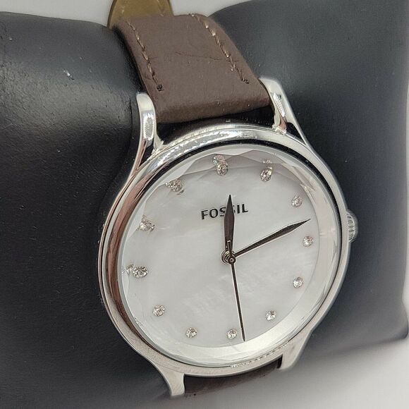Fossil Laney BQ3390 Women's Brown Leather Analog Dial Quartz Wrist Watch BC71 - Picture 4 of 11